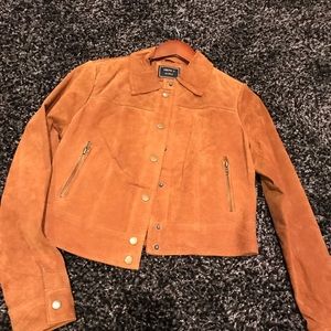 Brown suede feel jacket